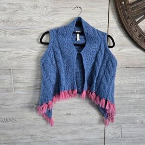 Matilda Jane Girls Fringe Ponch Sweater SZ 8 Sweater Vest Make Believe Mirror Im